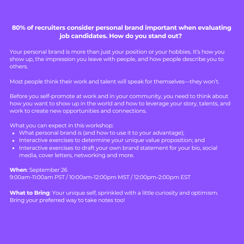 Personal Brand Workshop - Online